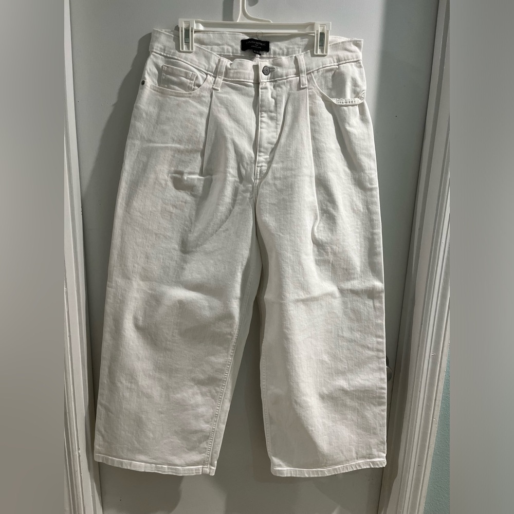Banana Republic Wide Leg Crop Jeans, white, size 31